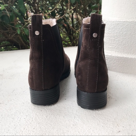 Chelsea Brown Winter Wool Suede Boots - Picture 5 of 12